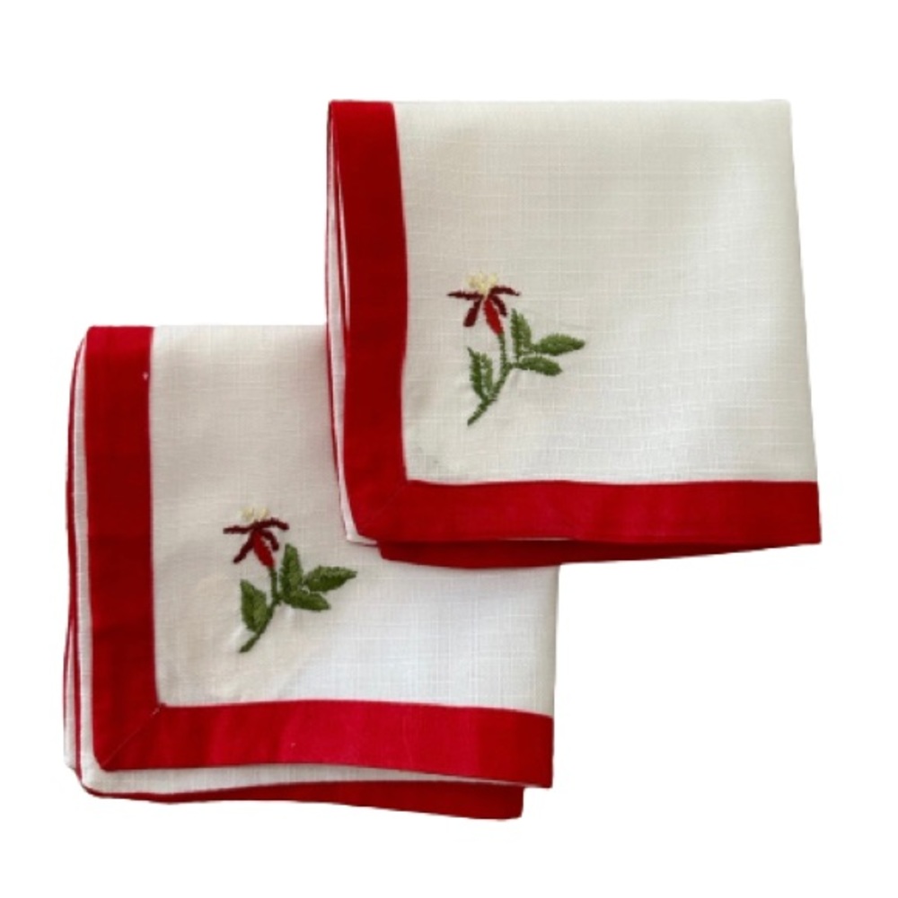 2 of New Vintage Embroidered Ladies Hanky Hankie.